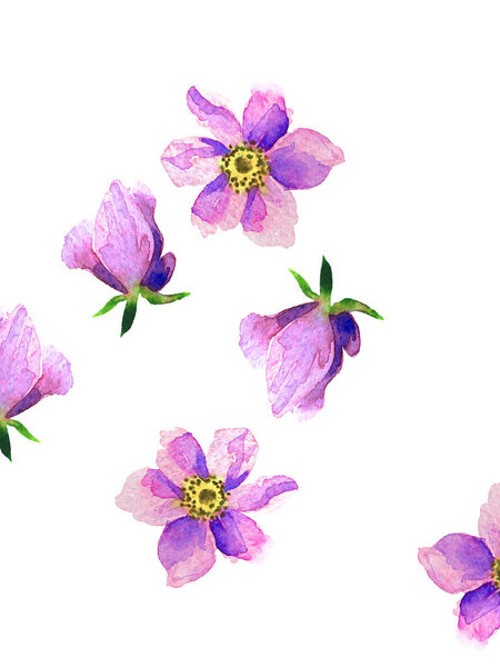 Ready to print postcard with watercolor botanical art. Trendy designed illustration with hand drawn floral elements for banner, postcard, flyer and others.