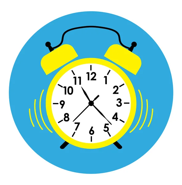 Yellow Clock Alarm Icon Flat Vector - — Stok Vektör