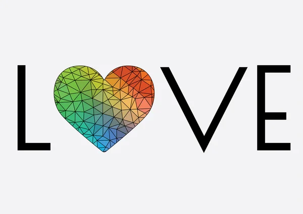 Word Love With Rainbow Heart