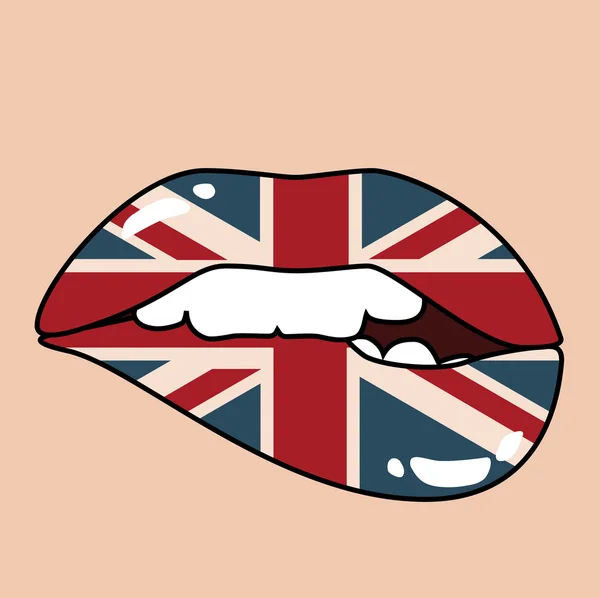 England lips mit face hintergrund — Stockvektor