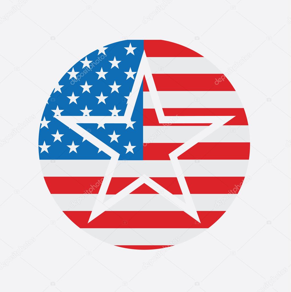 United States Of America USA National Star Flag - United States Emblem Isolated Icon Card Logo Concept Sign Vector Stock