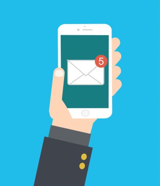 El Smartphone yeni e-posta ileti tutar 