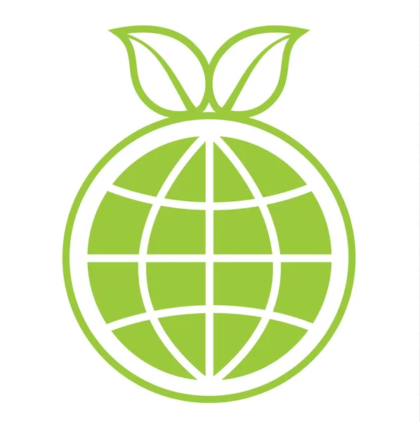 Eco Green Globe znamení — Stockový vektor