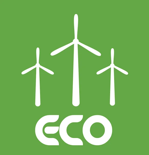 Windkraftanlage eco green spart Energie — Stockvektor