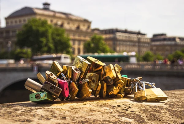 Love Padlocks in Paris. Love locks.