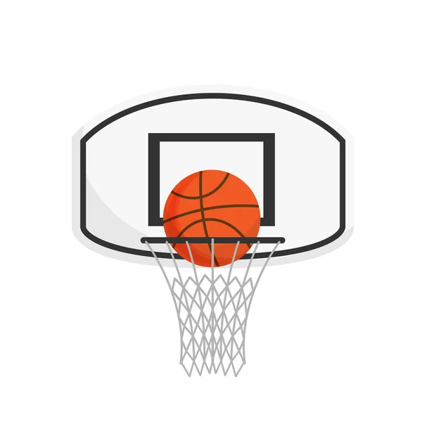 Filet Basket Avec Une Balle Isolée Sur Fond Blanc Concept — Image vectorielle