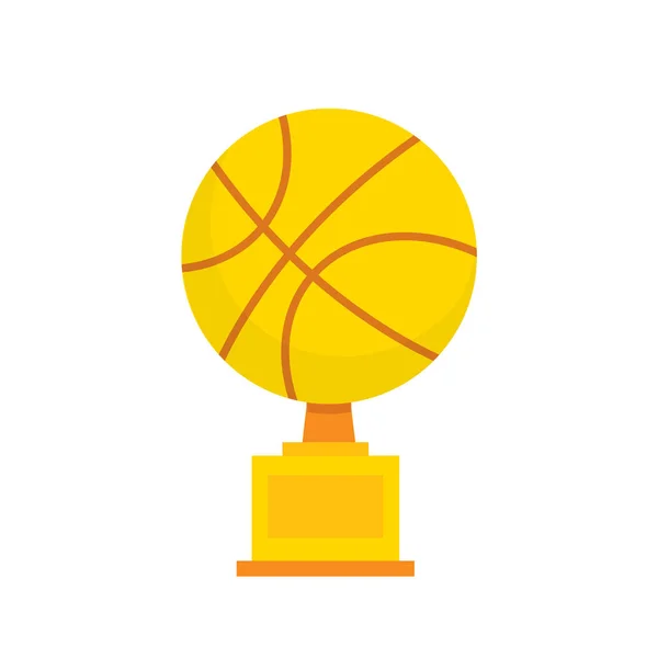 Trophée Avec Ballon Basket Isolé Sur Fond Blanc Vainqueur Coupe — Image vectorielle
