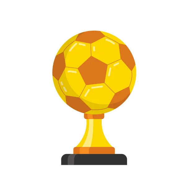Goldene Trophäe Mit Fußball Auf Weißem Hintergrund Sieger Fußballpokal Vektorstock — Stockvektor