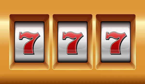 Slotlar 777 kumarhane ikramiyesi modern hafif altın. Büyük kumar makineleri 777 pankart kumarhanesi kapanıyor. Vektör deposu.