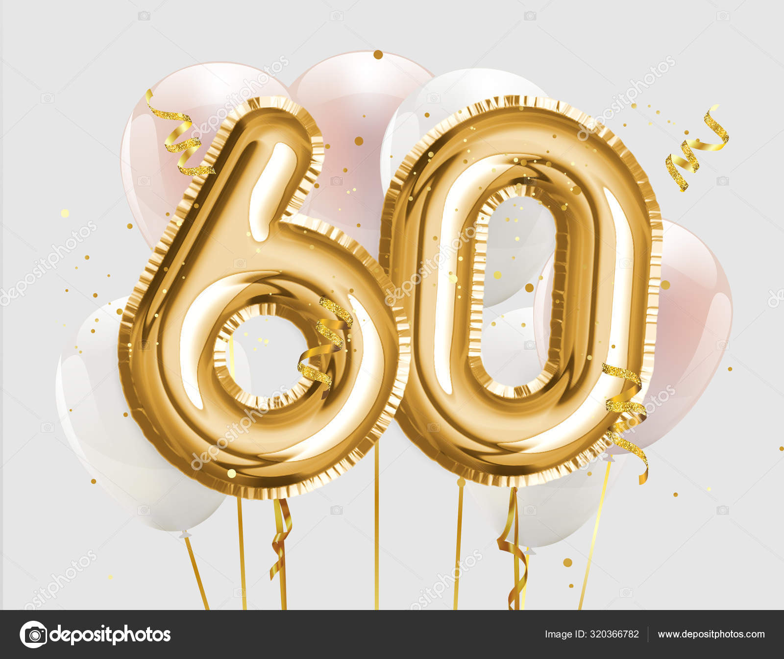 Ballon anniversaire jaune gold - 60 ans 