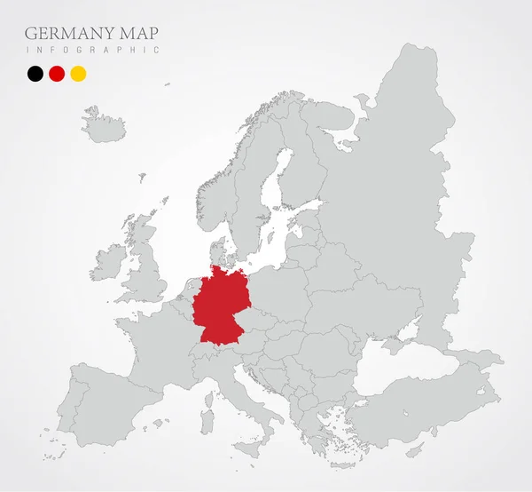 Politische Landkarte Der Europäischen Union Mit Der Identifizierung Deutschlands Deutschlandkarte — Stockvektor