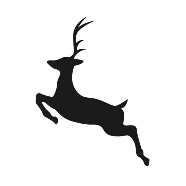 Reindeer Antlers Isolated White Background Deer Black Vector Silhouette Vector — ストックベクタ