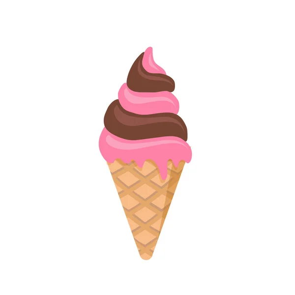 冰淇淋的设计在背景上是孤立的 冰淇淋筒 矢量存量 — 图库矢量图片