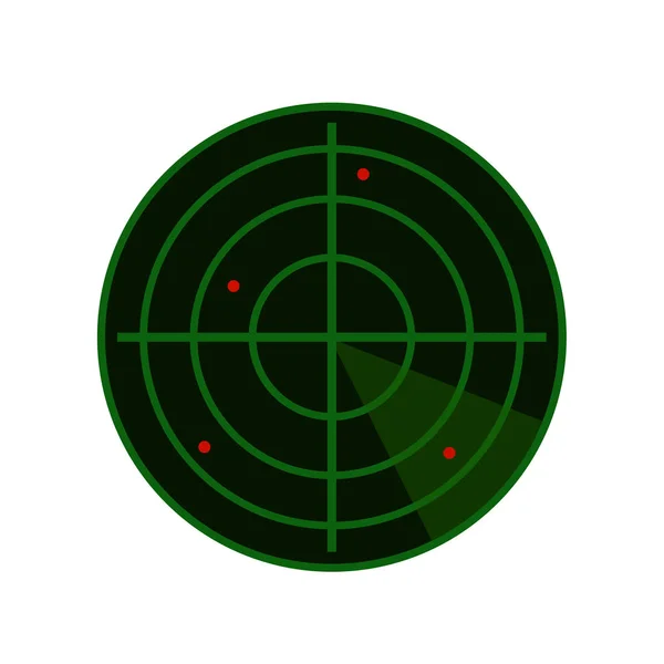 设计在白色背景上孤立的雷达抽象 绿色雷达图标 矢量存量 — 图库矢量图片