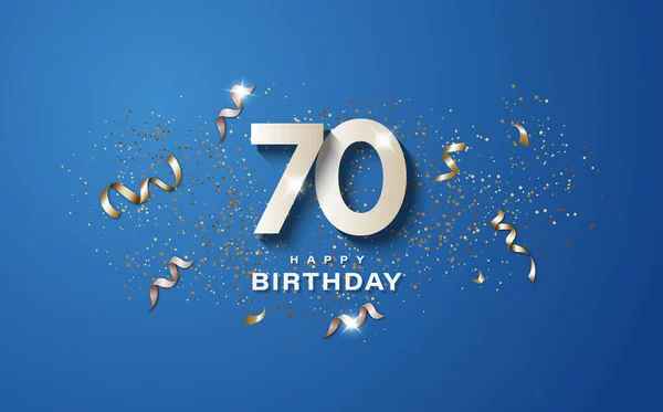 Urodziny Białymi Cyframi Niebieskim Tle Wszystkiego Najlepszego Okazji Urodzinowych Banerów — Zdjęcie stockowe