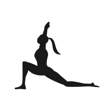 Yoga pozisyonundaki bir kız beyaz arka planda izole edilmiş. Vektör deposu