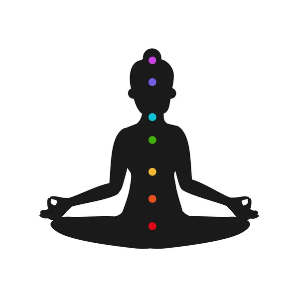 Yoga Simgesi Beyaz Arkaplanda Izole Edildi Çakra Ikon Konseptli Meditasyon — Stok Vektör