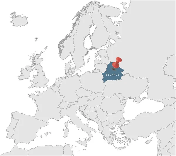 Karte Der Europäischen Union Mit Der Identifizierung Von Weißrussland Karte — Stockvektor