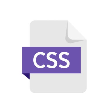 Beyaz arkaplanda CSS biçimi dosyası izole edildi. CSS simgesi. Vektör deposu