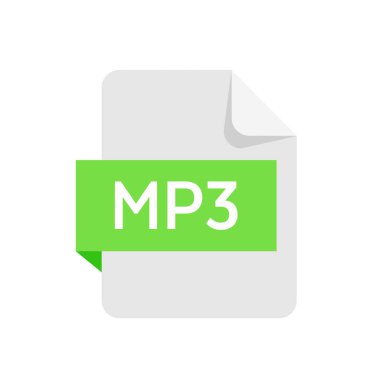 MP3 biçim dosyası beyaz arkaplanda izole edildi. MP3 simgesi. Vektör deposu