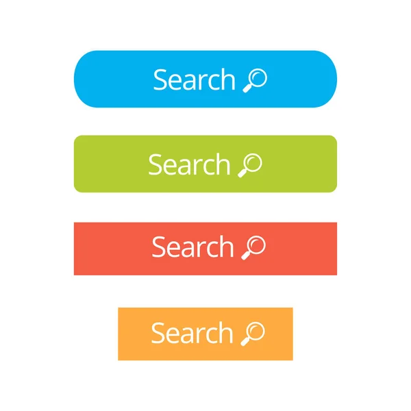 Vyhledávací Tlačítko Izolované Bílém Pozadí Nastavit Vyhledávací Tlačítko Ikonou Lupy — Stockový vektor