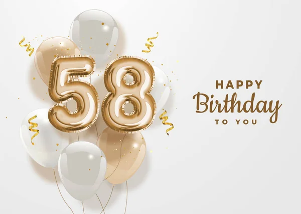 Yaş Günün Kutlu Olsun Altın Folyo Balonu Yıl Dönümü Logo — Stok Vektör