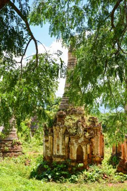 Shwe indein pagoda Inle Gölü, shan devlet, myanmar
