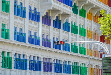 Singapur, Nisan 2017: Bilgi, iletişim ve sanat (Mika) Singapur renkli Binası