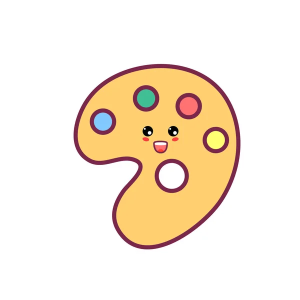 Kawaii Farbe Palette Symbol, glückliche Palette Illustration — Stockvektor