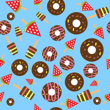 Dondurma ve çörek seamless modeli