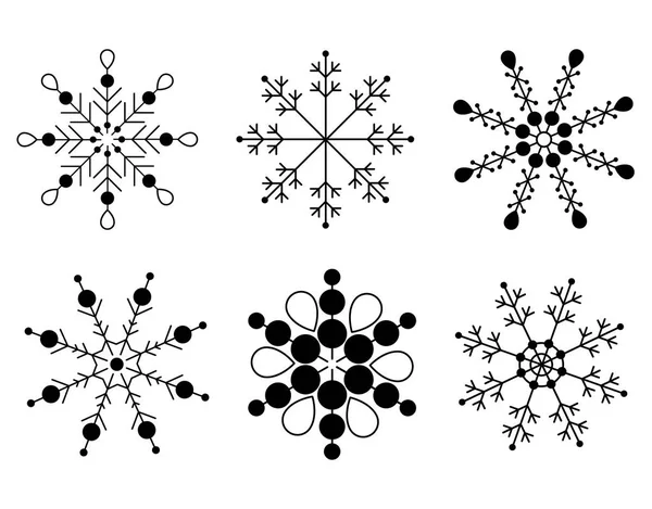 Set of vector snowflakes. Chistmas icons. — Stock Vector