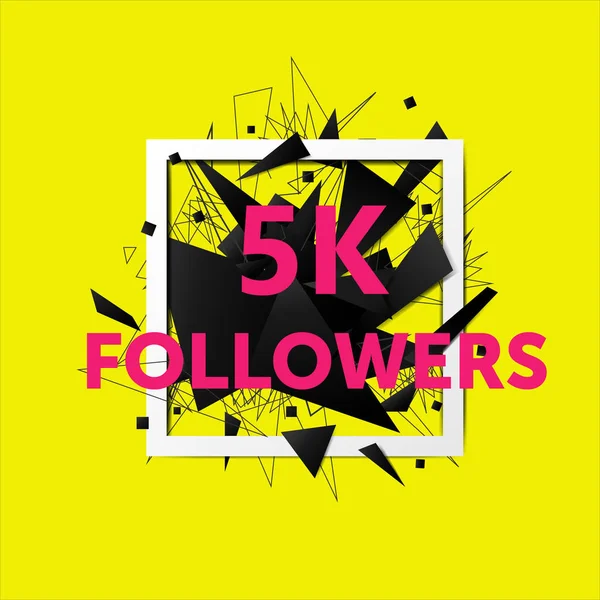 Vektör tasarım şablonu ağ arkadaşlar ve takipçileri için teşekkürler. 5 k takipçileri kartı. Sosyal ağlar için görüntü. Web kullanıcı çok sayıda aboneleri veya takipçileri kutluyor.