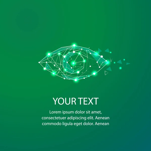 Çokgen çizgi arka plan üzerinde gözle. Çokgen alanı düşük Poli noktalar ve çizgiler bağlanma. Bağlantı yapısı. Vektör bilim arka plan