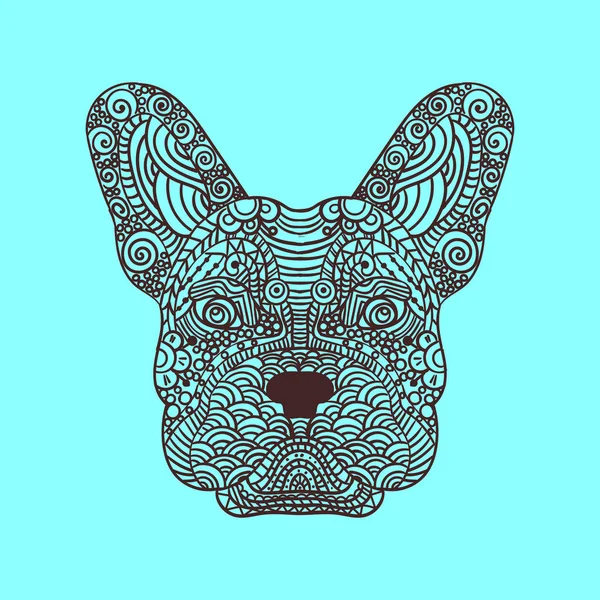 Fransız buldozer baş zentangle stilize, vektör, illüstrasyon, el yapımı kalem, elle çizilmiş, desen. Zen sanat. Süslü vektör. Dantel.
