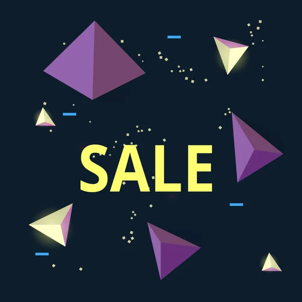Prodej banner obrázek s trojúhelníky. Abstraktní technologie budoucnosti — Stock fotografie
