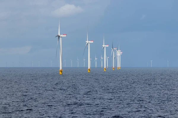 Offshore wind farm in the Kattegat sea outside Denmark.