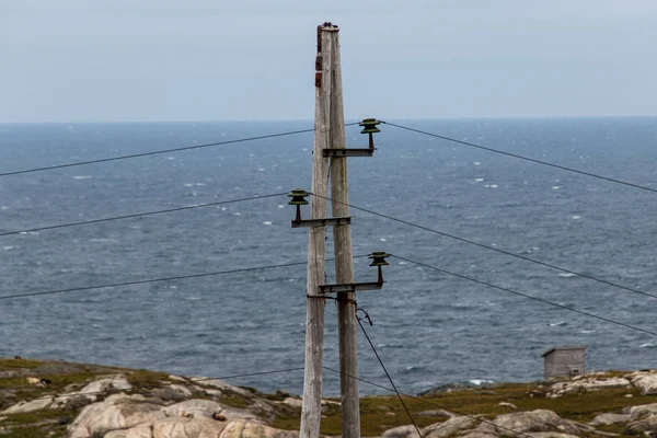 挪威的电线杆 电力线 — 图库照片