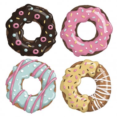 Çörek kümesi illüstrasyon