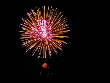 Havai fişek izole siyah arka plan