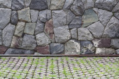 Yeşil cam bachground taş desen.