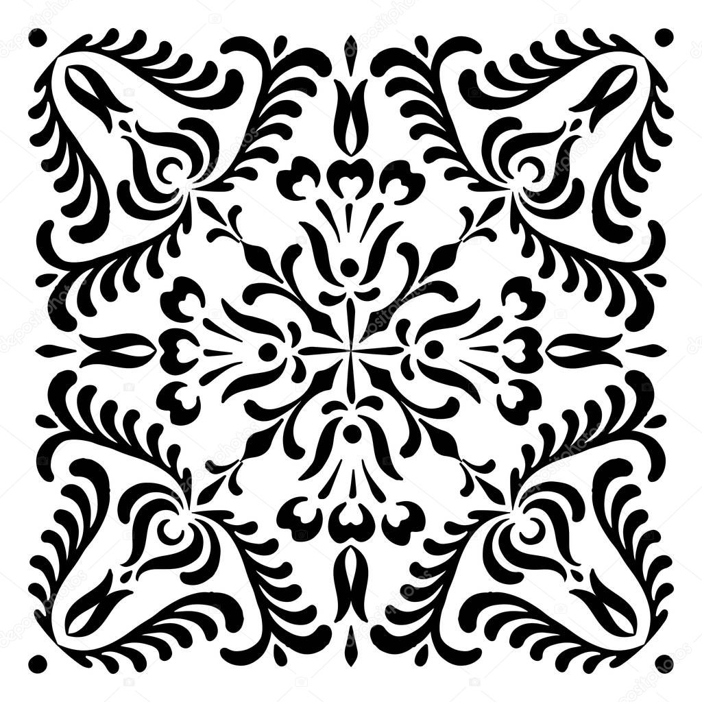 Abstract square Hungarian motifs