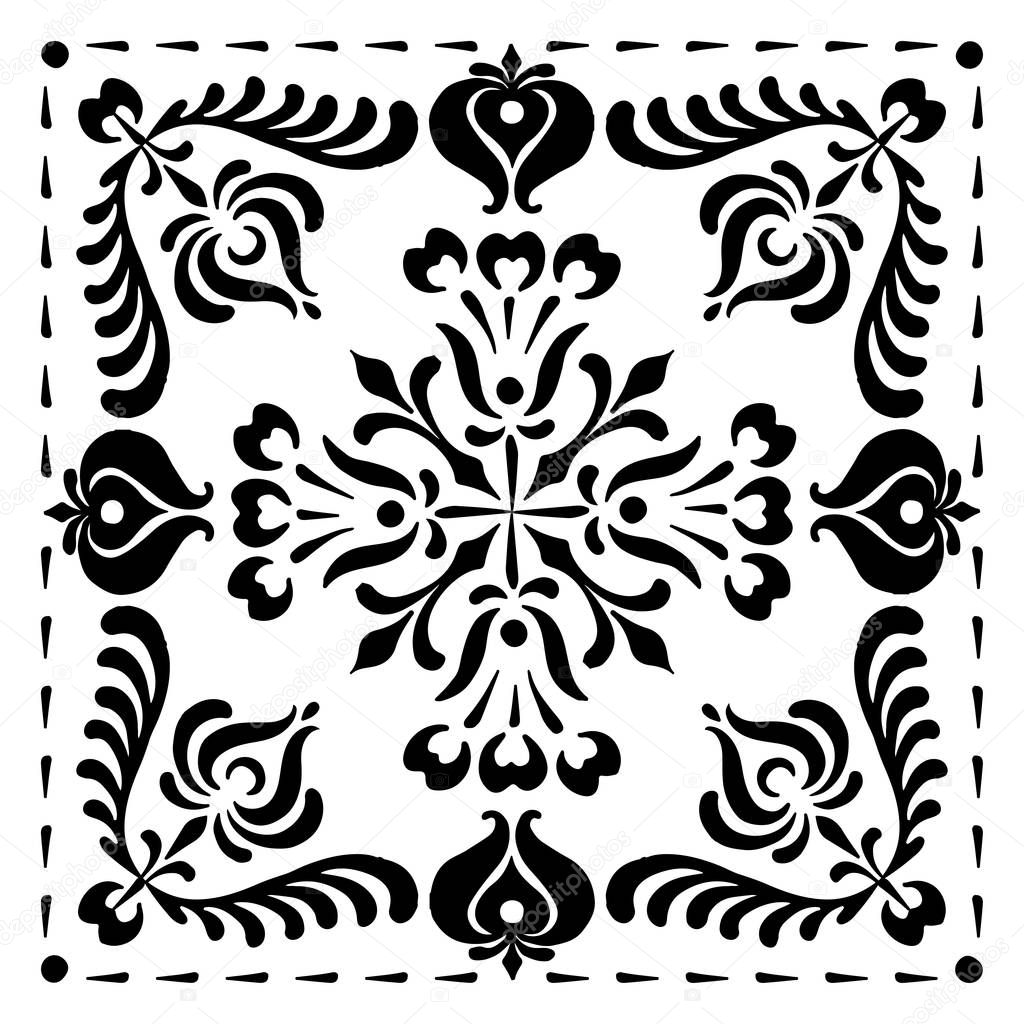 Abstract square Hungarian motifs