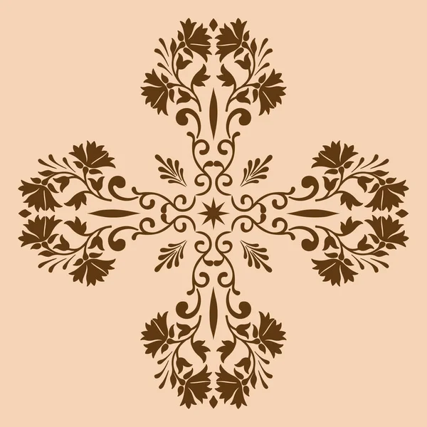 Decoratieve Kruis zwart-wit — Stockvector