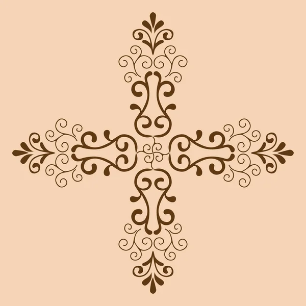 Cruz decorativa monocromática — Vector de stock