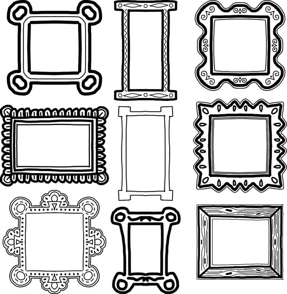 Set of frames doodles — Stock Vector