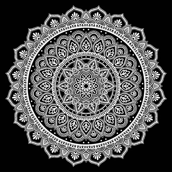 Mandala motif blanc — Image vectorielle