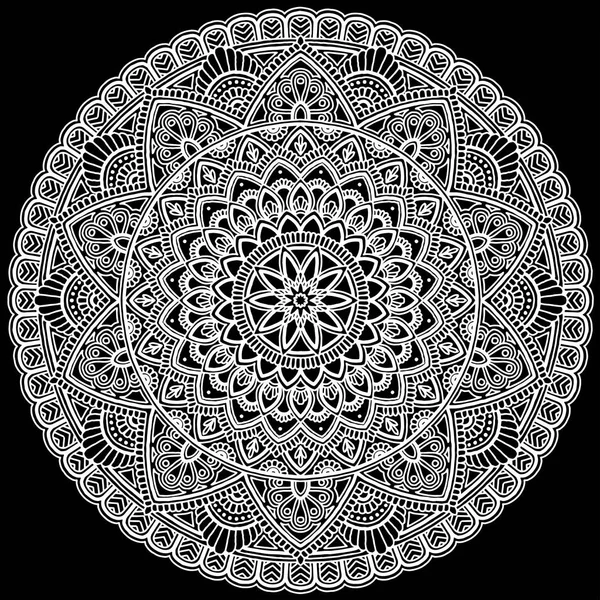 Mandala patrón grande blanco — Archivo Imágenes Vectoriales