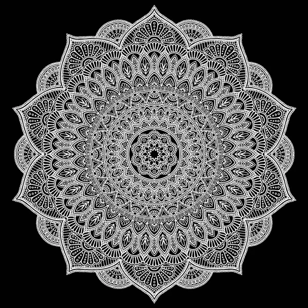 Mandala patrón grande blanco — Vector de stock