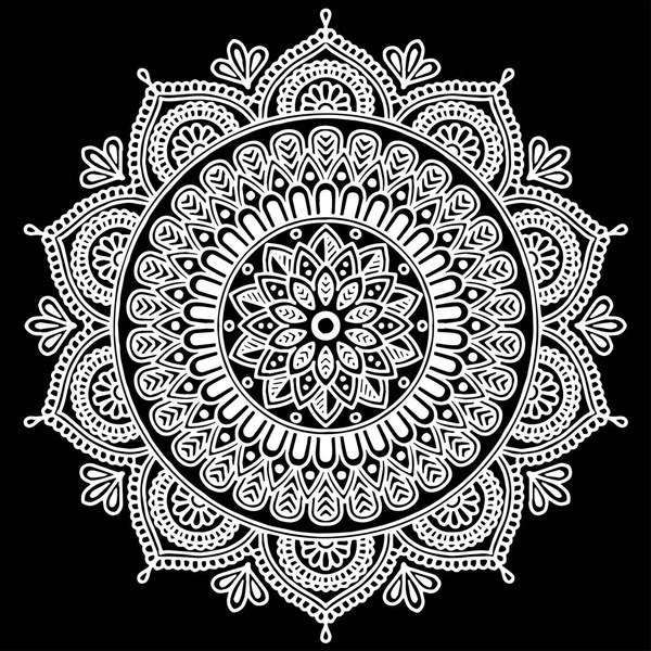 Mandala Muster weiß — Stockvektor