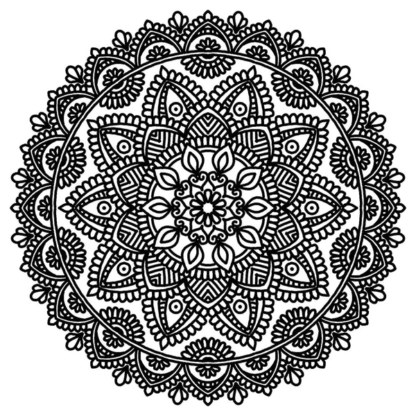 Mandala minta fekete-fehér — Stock Fotó